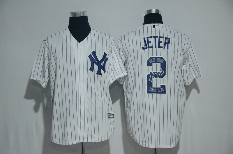 2017 MLB New York Yankees #2 Jeter White Fashion Edition Jerseys->new york yankees->MLB Jersey